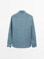 Lightweight regular fit 100% linen shirt