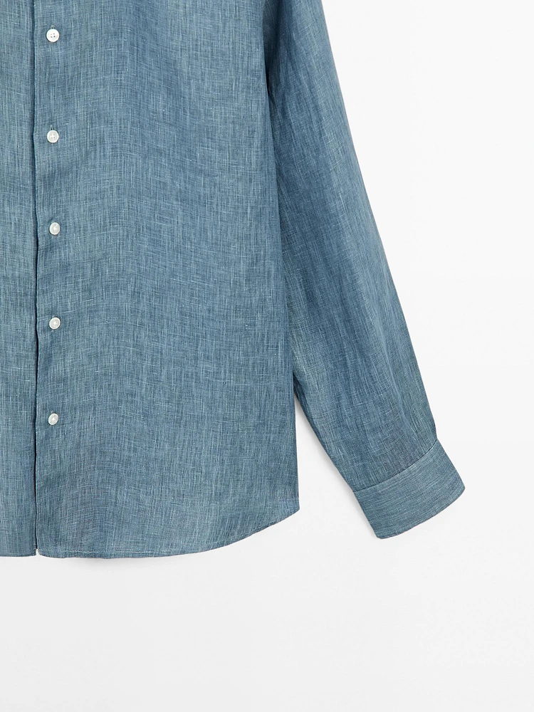 Lightweight regular fit 100% linen shirt
