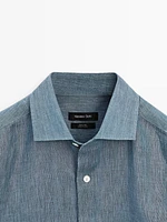 Lightweight regular fit 100% linen shirt