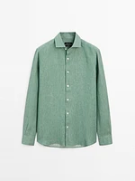 Lightweight regular fit 100% linen shirt