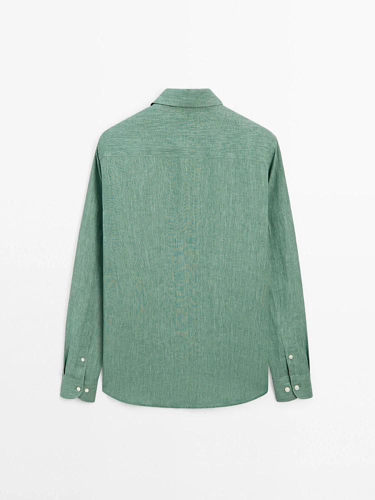 Lightweight regular fit 100% linen shirt