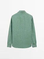 Lightweight regular fit 100% linen shirt