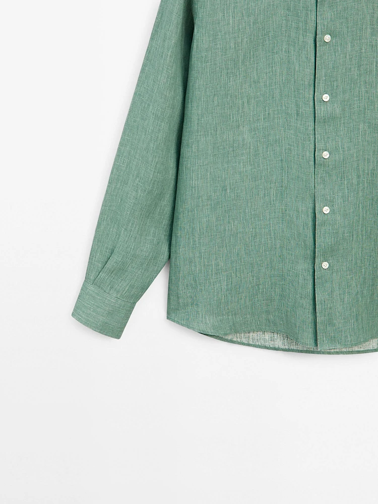 Lightweight regular fit 100% linen shirt