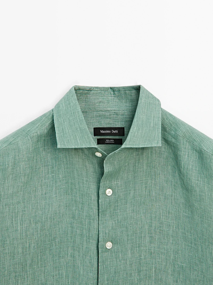 Lightweight regular fit 100% linen shirt