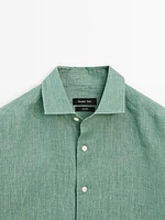 Lightweight regular fit 100% linen shirt