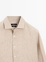 Lightweight regular fit 100% linen shirt