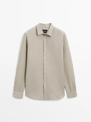 Cotton blend twill shirt