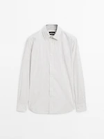 Slim fit striped poplin shirt