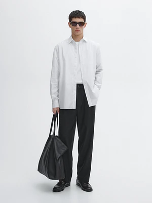 100% cotton regular fit poplin shirt