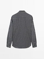 Regular fit check cotton blend shirt