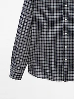 Regular fit check cotton blend shirt