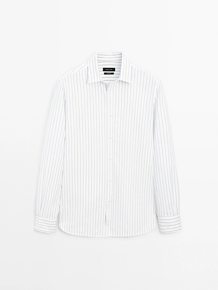 100% cotton regular fit striped shirt