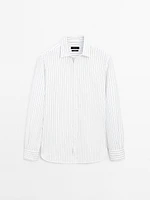 100% cotton regular fit striped shirt