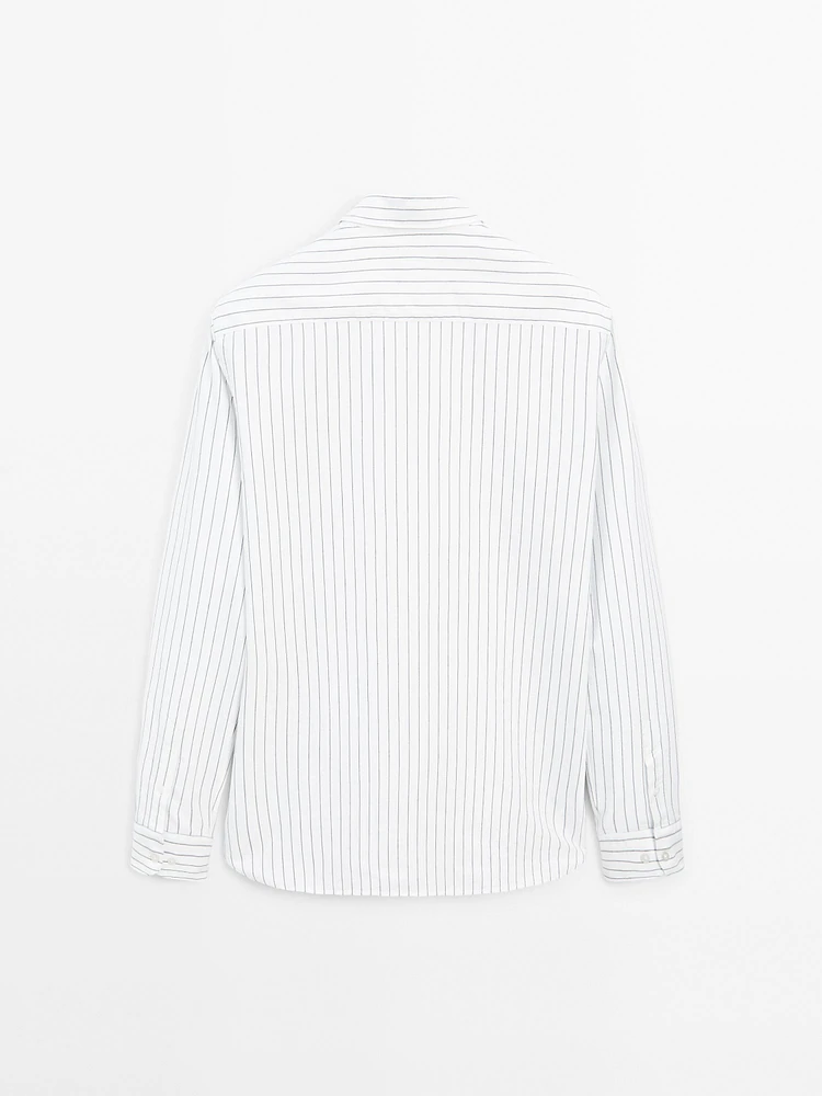 100% cotton regular fit striped shirt