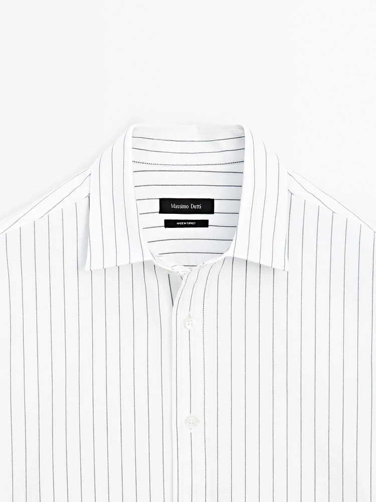 100% cotton regular fit striped shirt