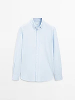 Regular fit striped cotton shirt