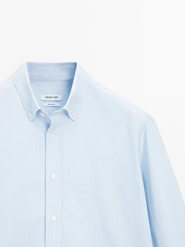 Regular fit striped cotton shirt