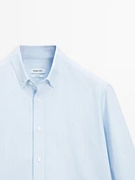 Regular fit striped cotton shirt