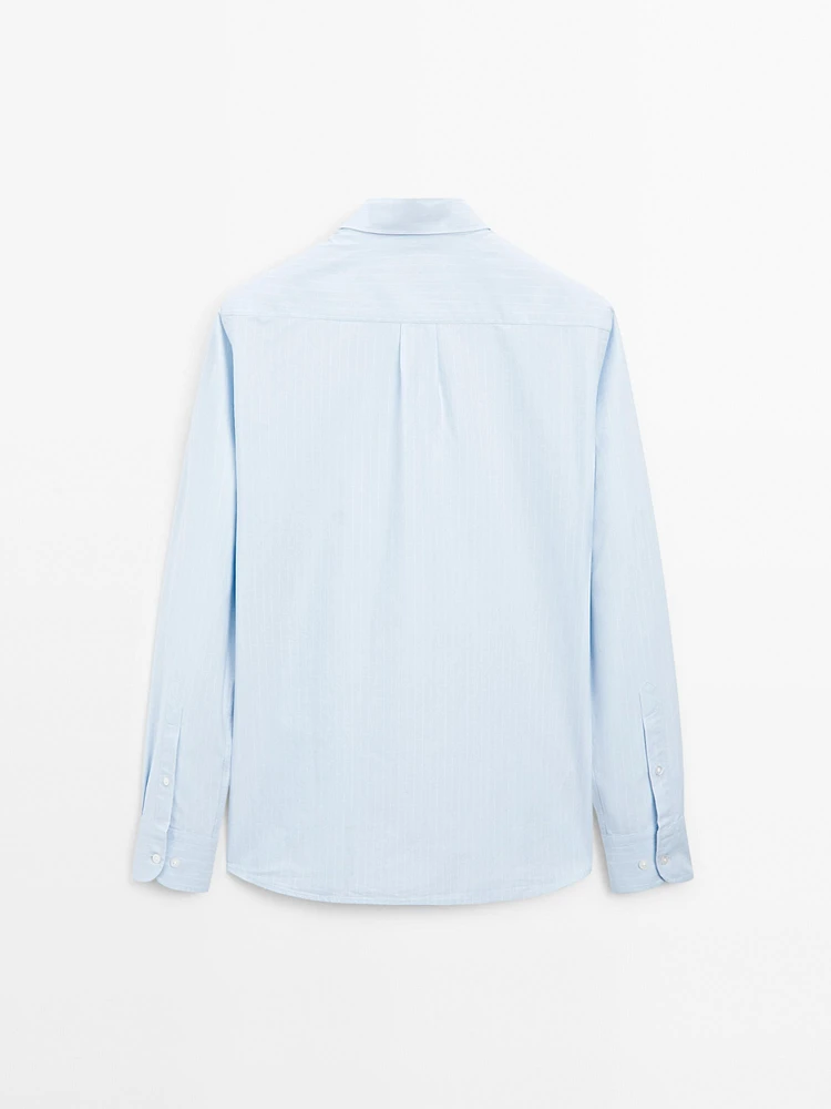 Regular fit striped cotton shirt