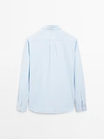 Regular fit striped cotton shirt