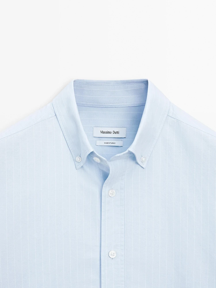 Regular fit striped cotton shirt