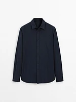 Pinstripe twill shirt