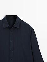 Pinstripe twill shirt