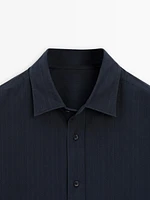 Pinstripe twill shirt