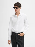 Regular fit textured cotton shirt