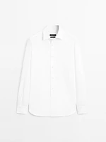 Regular fit textured cotton shirt