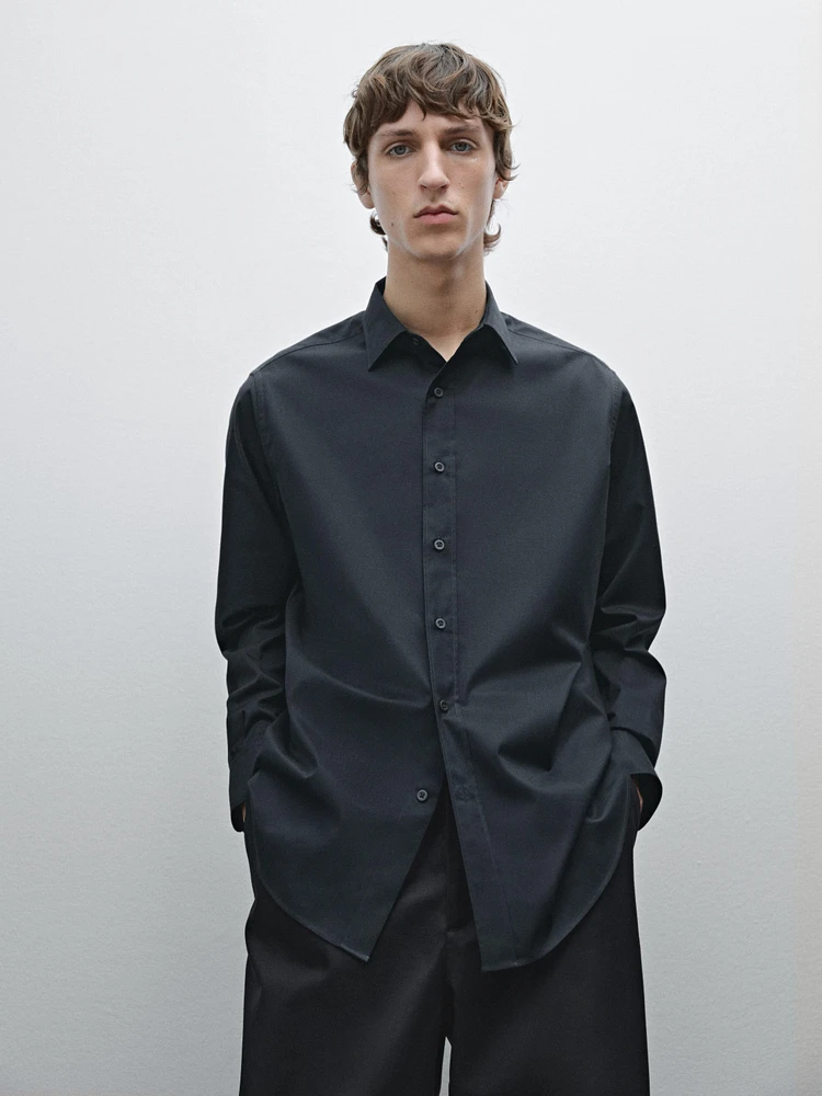 Regular fit 100% cotton twill shirt