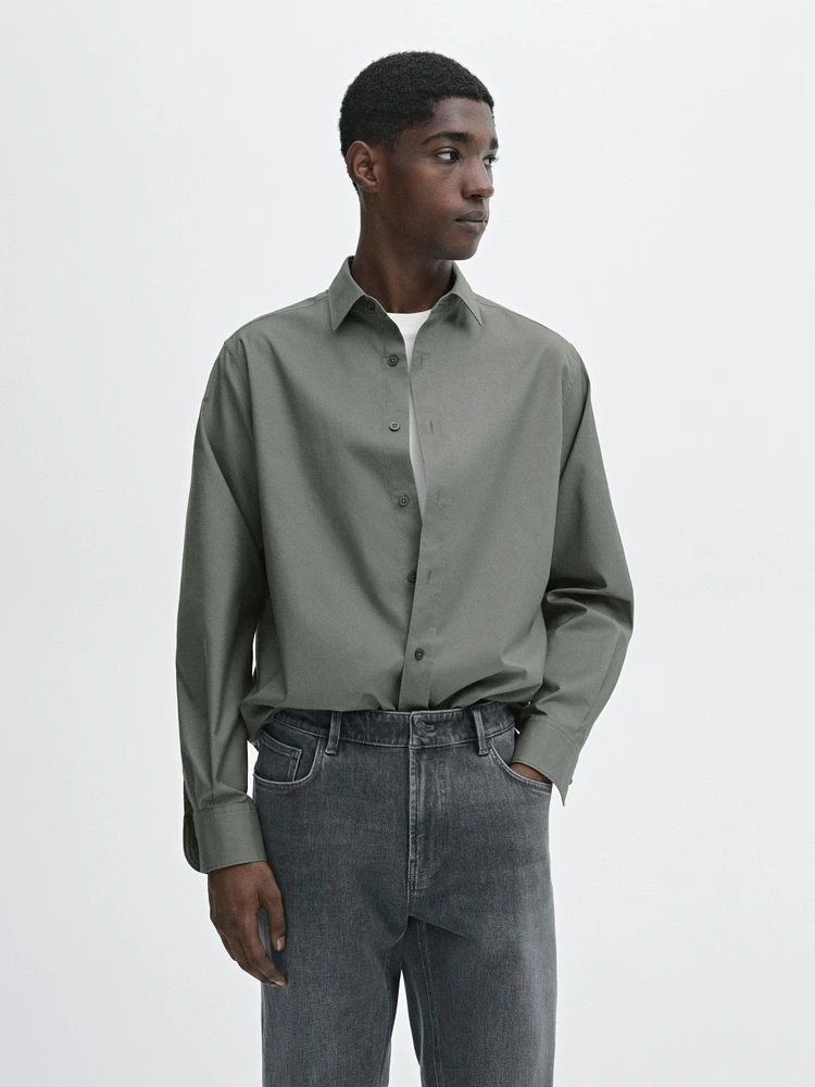 Regular fit 100% cotton twill shirt