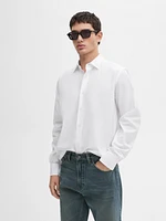 Chemise regular fit en popeline de coton