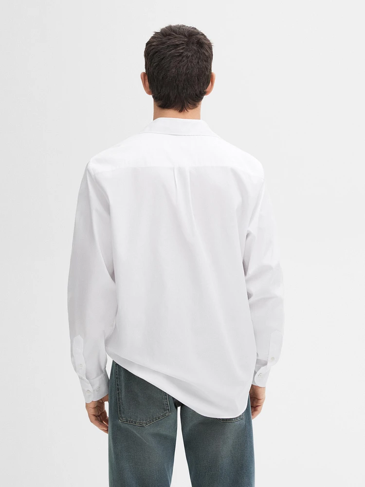 Chemise regular fit en popeline de coton