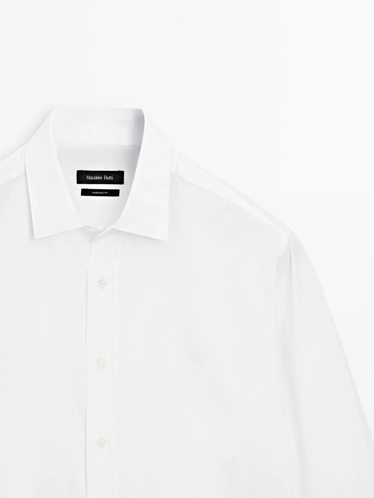 Chemise regular fit en popeline de coton