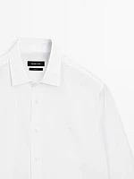 Chemise regular fit en popeline de coton