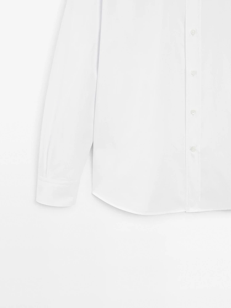 Chemise regular fit en popeline de coton