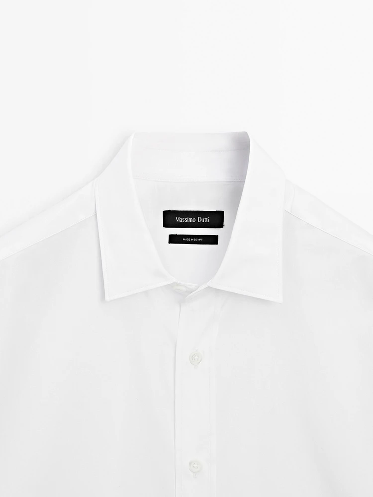 Chemise regular fit en popeline de coton