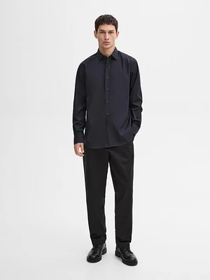 Regular fit cotton poplin shirt