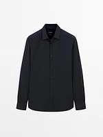Regular fit cotton poplin shirt