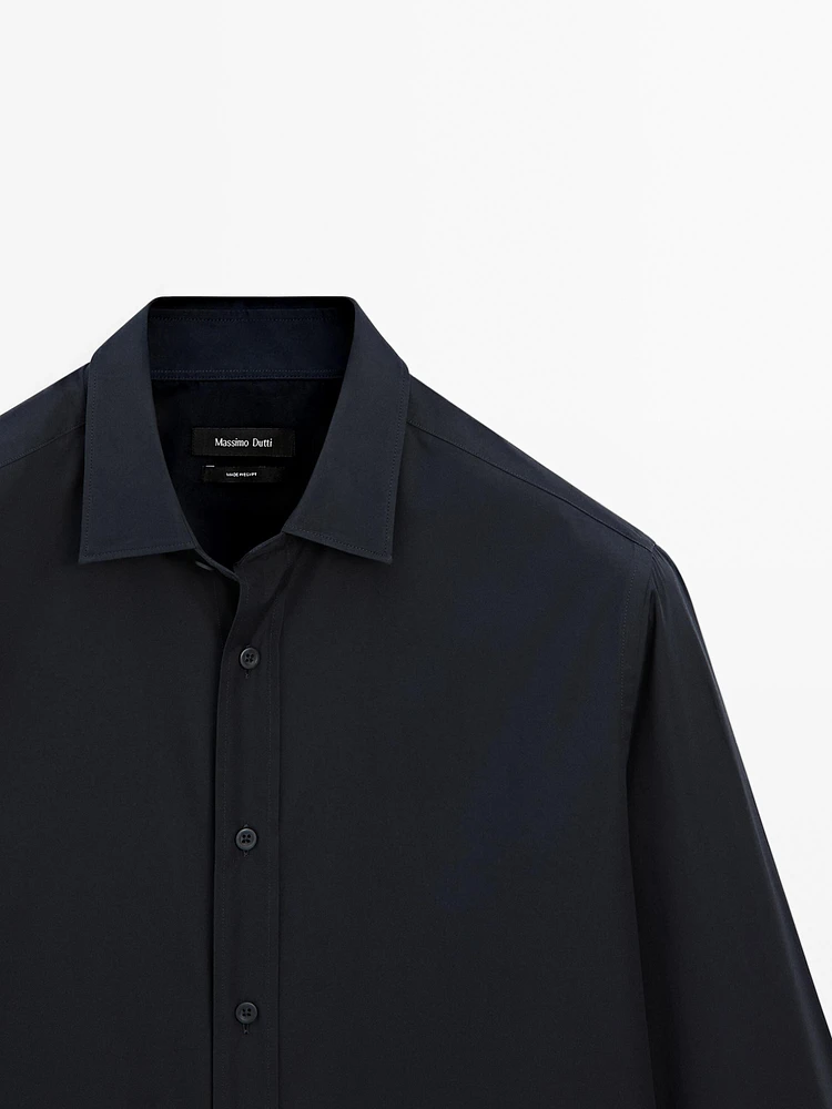 Regular fit cotton poplin shirt