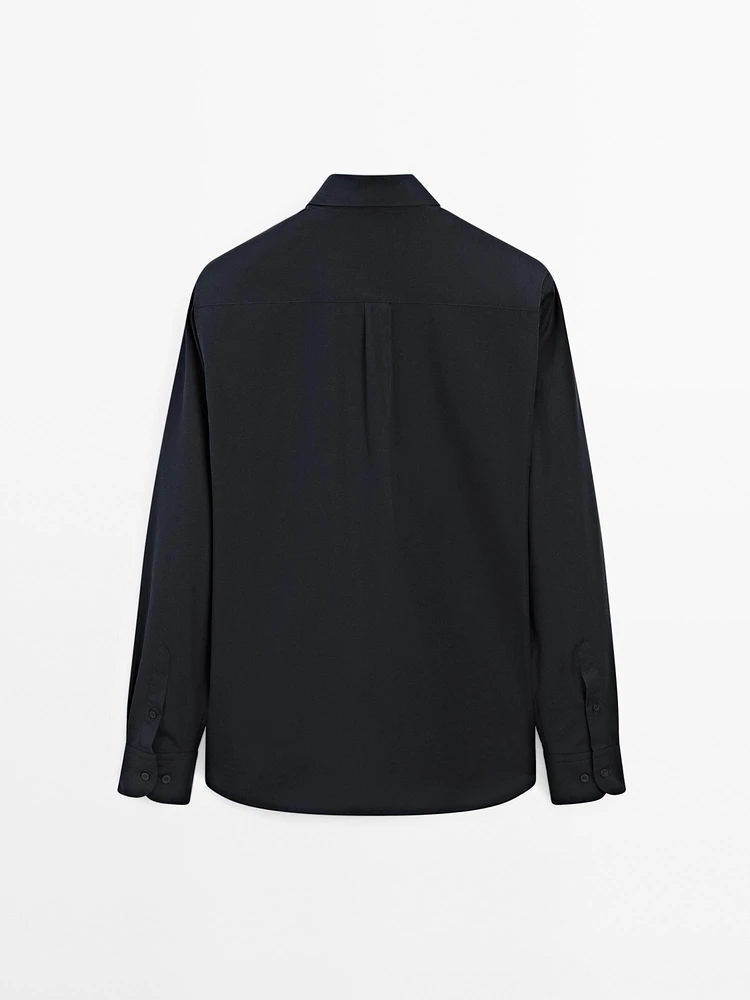 Regular fit cotton poplin shirt