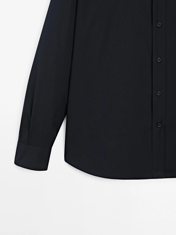 Regular fit cotton poplin shirt