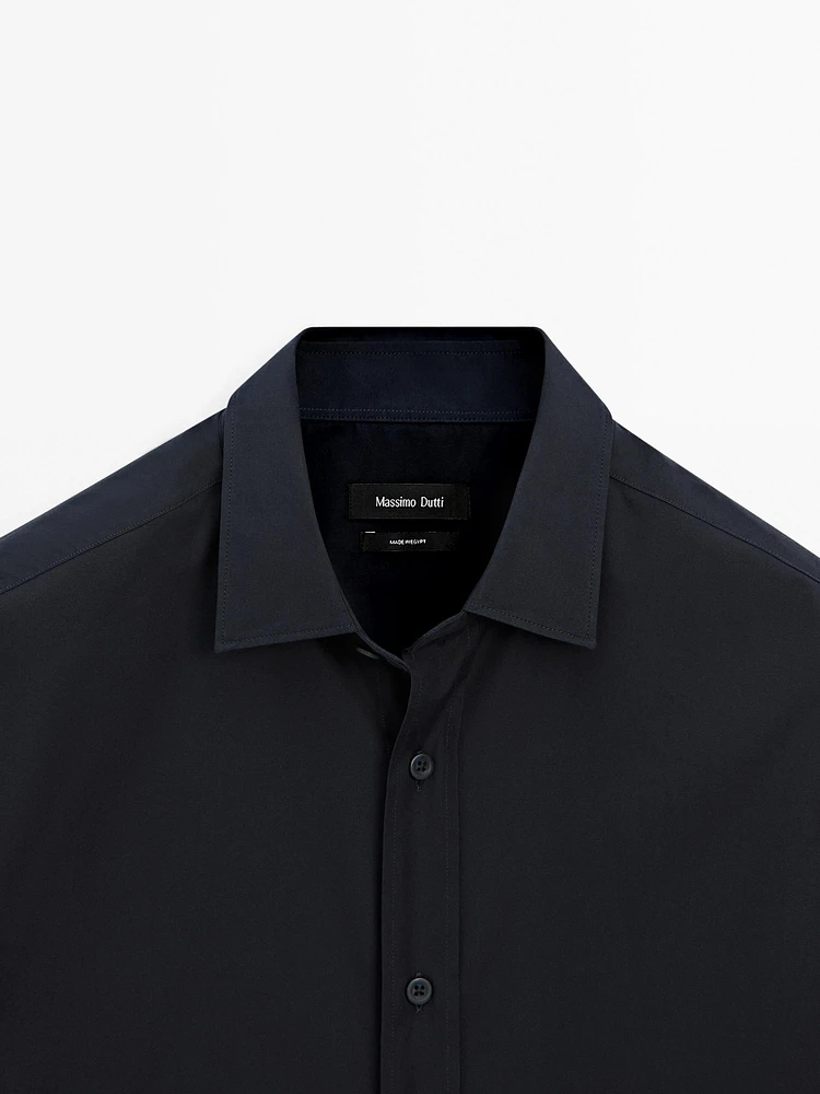 Regular fit cotton poplin shirt