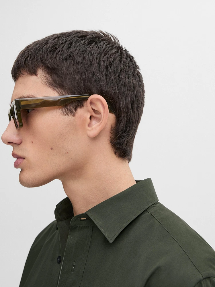 Regular fit cotton poplin shirt