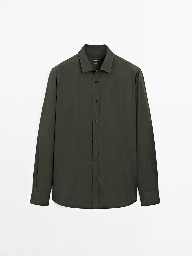 Regular fit cotton poplin shirt