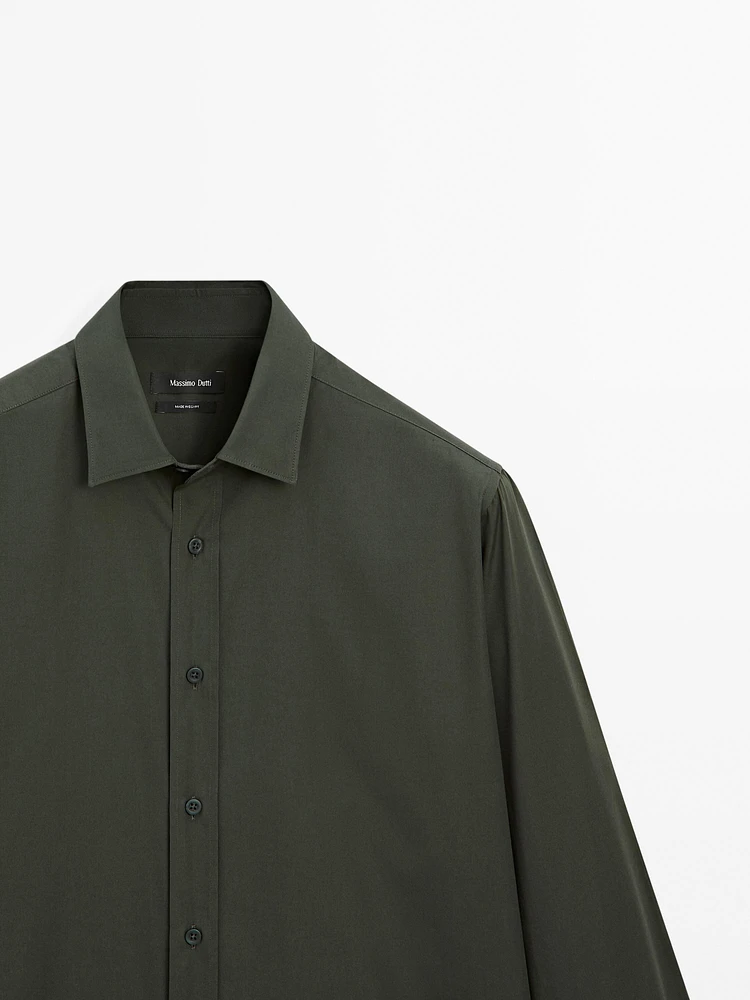 Regular fit cotton poplin shirt