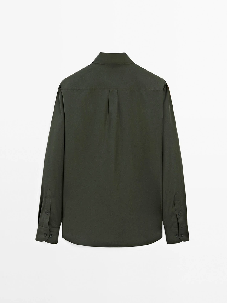 Regular fit cotton poplin shirt