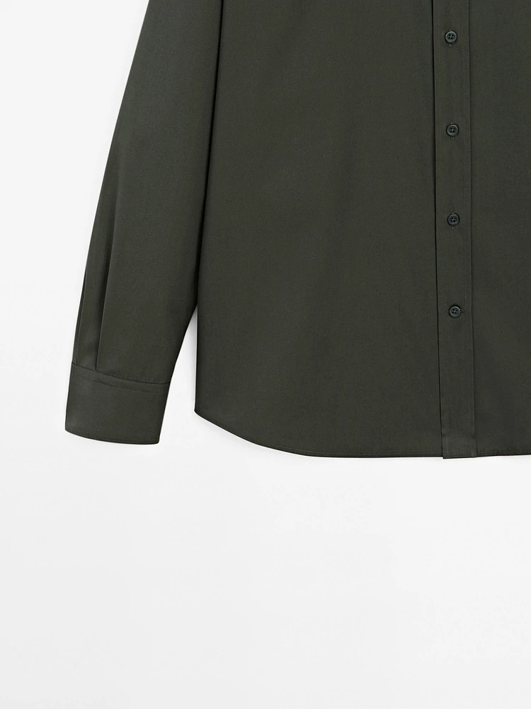 Regular fit cotton poplin shirt