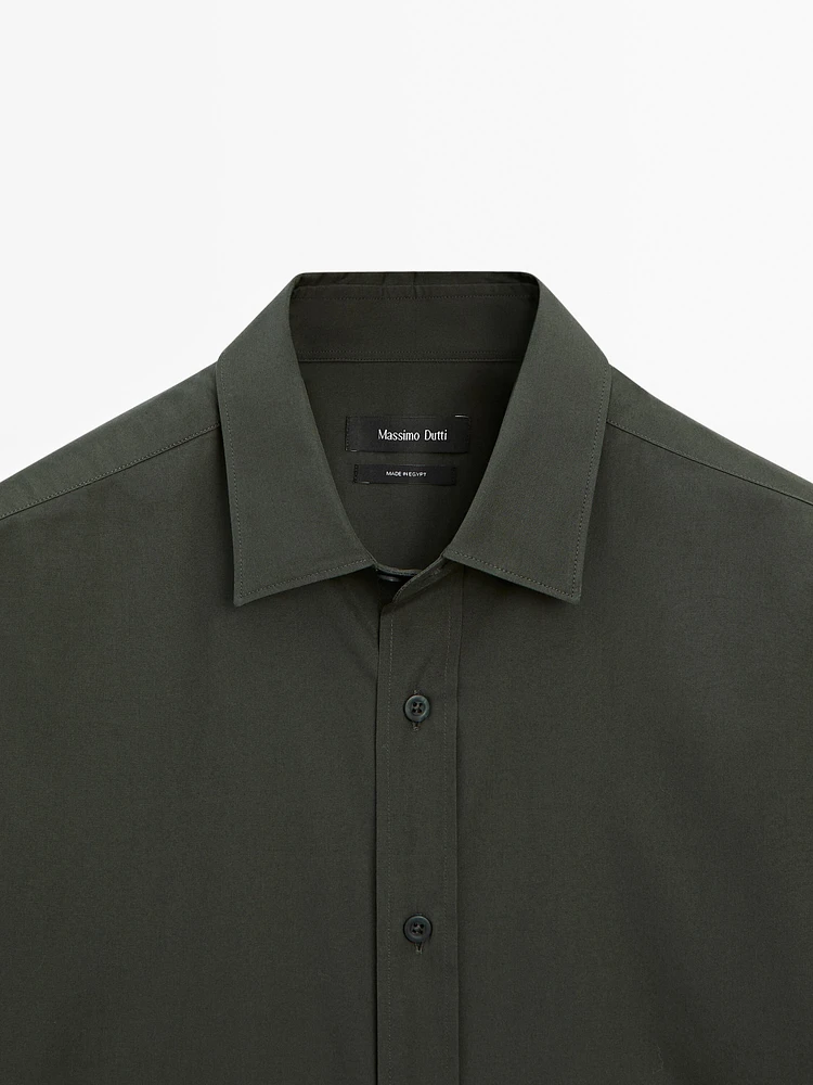 Regular fit cotton poplin shirt